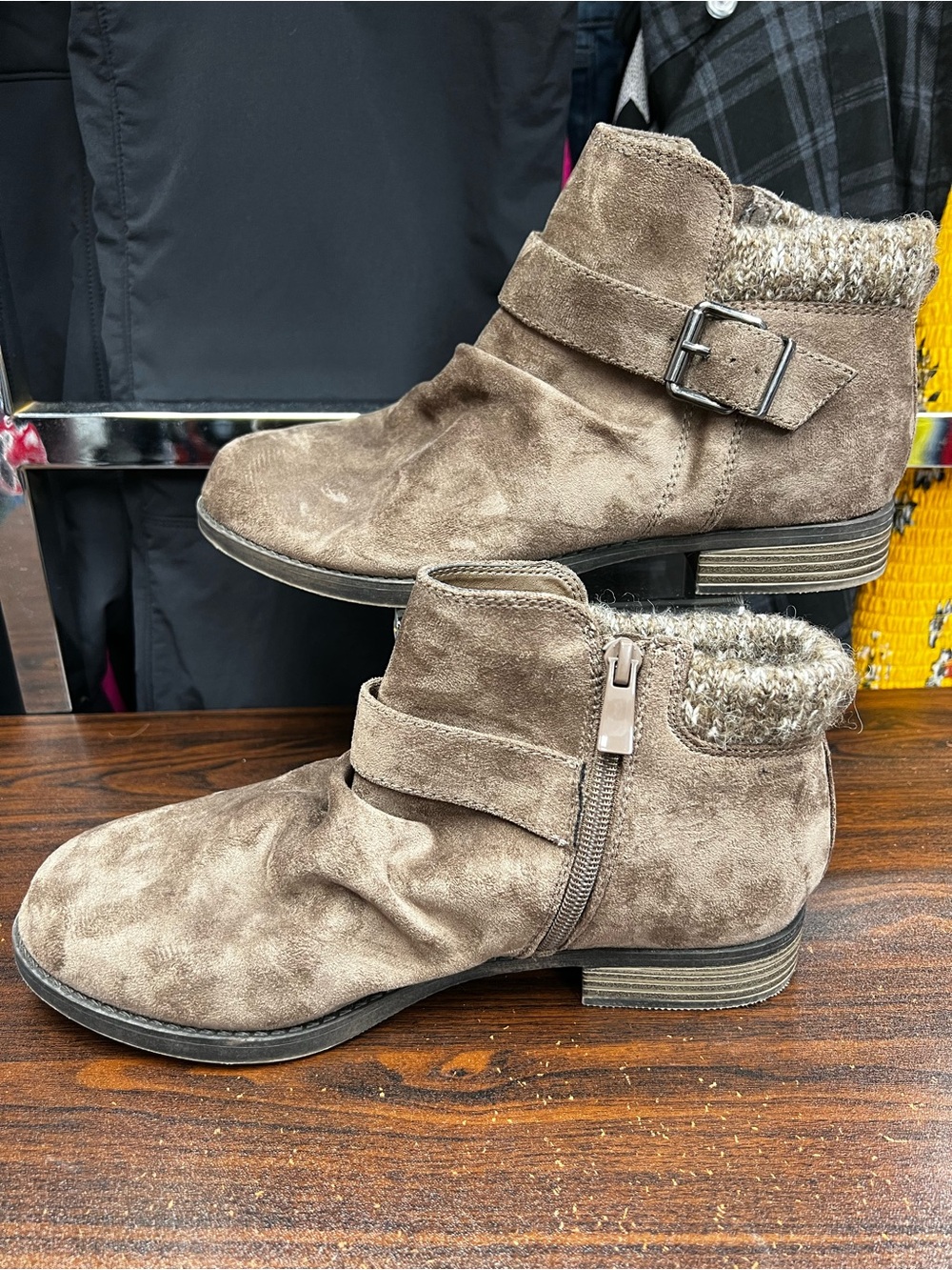 Torrid Faux Suede Slouch Sweater Ankle Bootie - Size 8 Wide